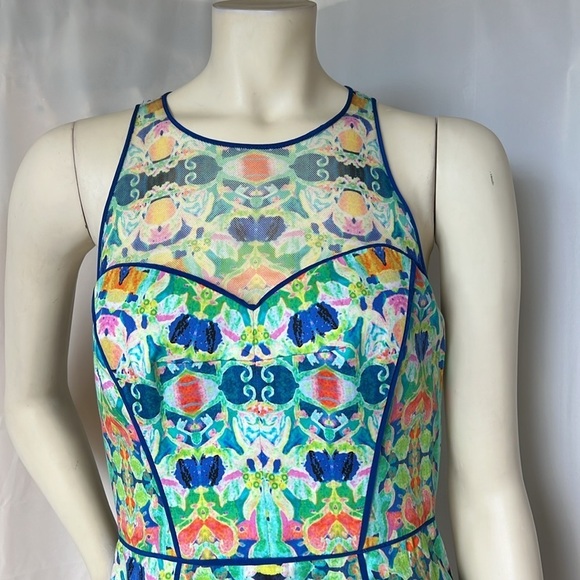 Milly NY Kaleidoscope Mesh Racer Sheath Dress - Picture 4 of 8